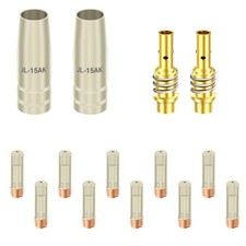 14* 15AK MIG MAG Welding Torch Set 0.03'' 0.8mm M6 Contact Tip Nozzle Diffuser