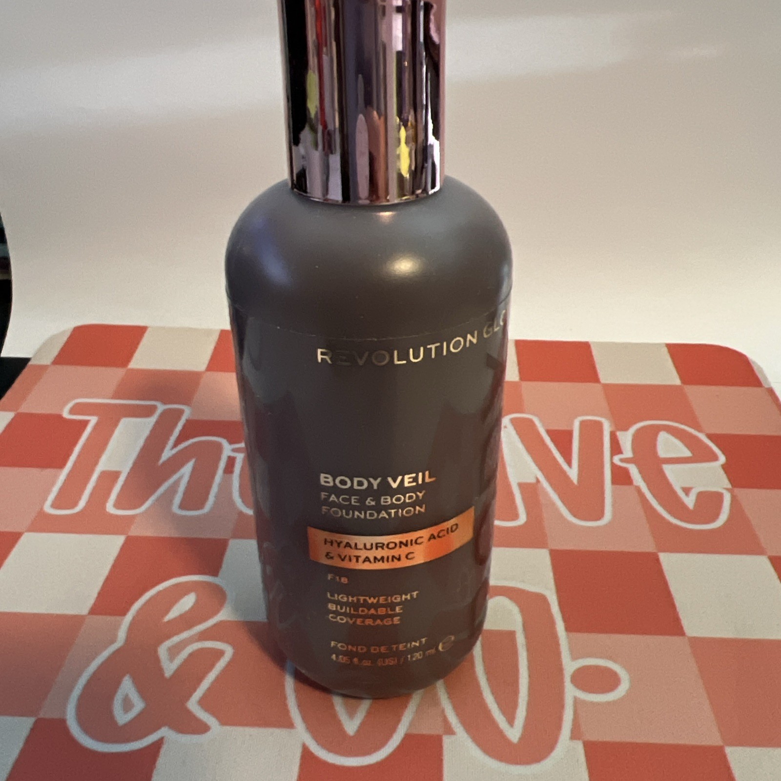 Makeup Revolution Glow Body Veil Face And & Foundation F18, 4.05 fl oz New