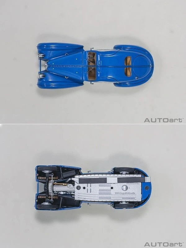 AUTOart Bugatti Type 57SC Atlantic 1938 scala 1/43 modellino pressofuso blu - Immagine 4 di 4