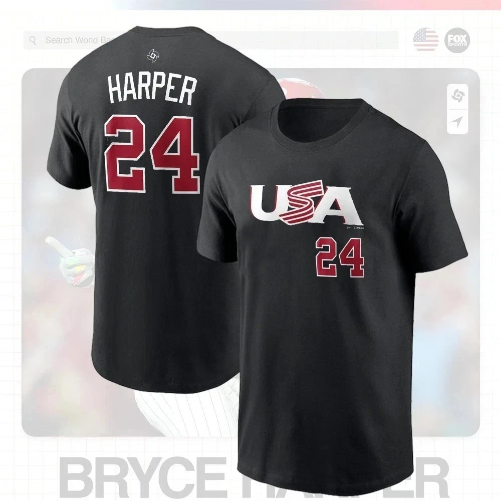Bryce Harper #24 2026 World Baseball Classic USA Team Player Fans T Shirt