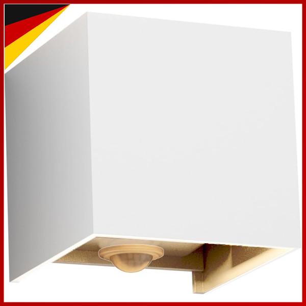 Led Wandleuchte 12W Mit Bewegungsmelder IP65 Einstellbarer Abstrahlwinkel Weiß-image