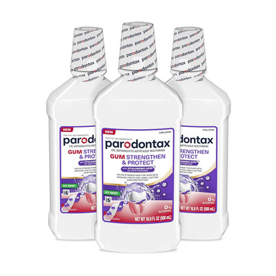 Parodontax Gum Strengthen and Protect ICY Mint Mouthwash, 16.9 Fl Oz (3 Pack)