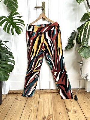 New York & Company Wide Leg Pants L   Bunt Abstract Print High Waist