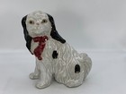 Vintage Staffordshire King Charles Spaniel Dog W/ Red Bow Figurine
