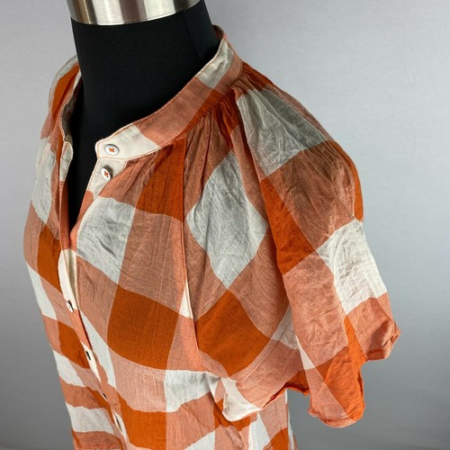 Camicia Maeve Anthropologie donna XS bufalo a quadri manica svasata con bottoni JU - Foto 5 di 10