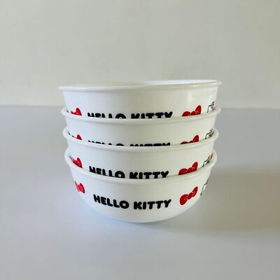 CORELLE  Hello Kitty  White Red Cereal Bowls - Set of 4