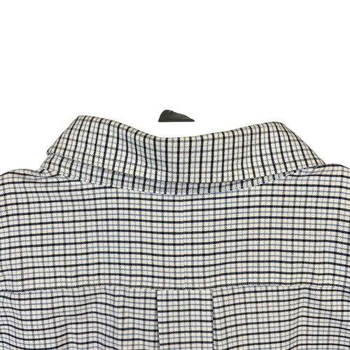 L.L. Bean Men's Size 17.5 Regular XXL Short Sleeve White & Blue Check Button-Up - Picture 5 of 10