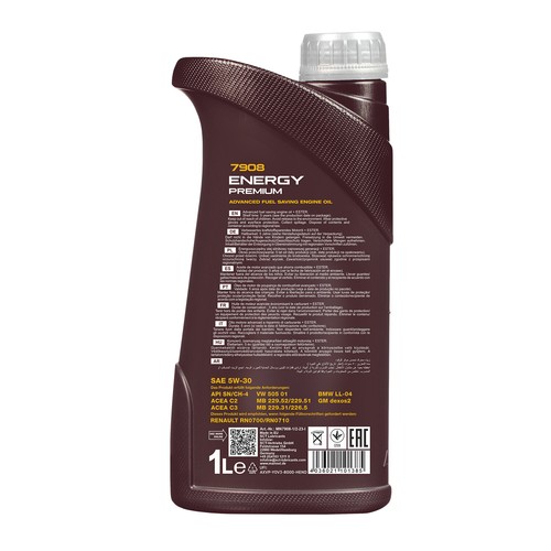 4 (4x1) Litro Mannol Energía Premium 5W-30, BMW LL-04, De VW - Imagen 3 de 3