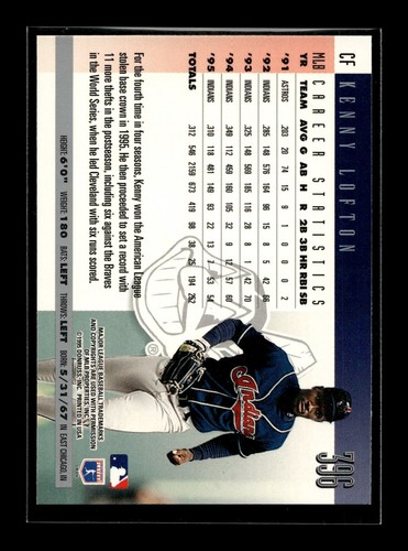 1996 Donruss #396 Kenny Lofton (NM)(BAS) - Picture 2 of 2