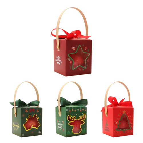 Christmas Goodie Boxes Candy Containers for Treats Cardboard Bakery Boxes show