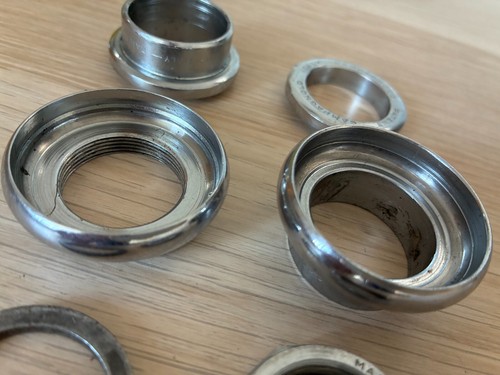 CUFFIA VINTAGE CAMPAGNOLO ACCIAIO CROMATO - FILI INGLESI - Foto 3 di 5