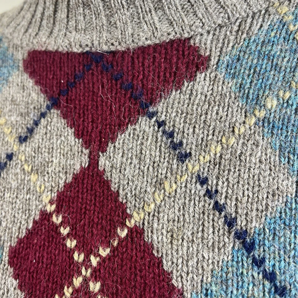 Suéter de Lana Van Heusen Argyle Shetland Talla XL De Colección Foto 3 de 4
