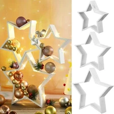 Wooden Star Decorative Signage Farmhouse Home Decor Set of 3 Rustic Charm