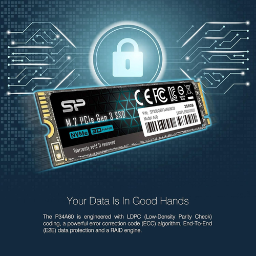 Silicon Power PCIe M.2 NVMe SSD 256GB Gen3x4 R/W up to 2, 100/1, 200MB/s SSD - Picture 3 of 5