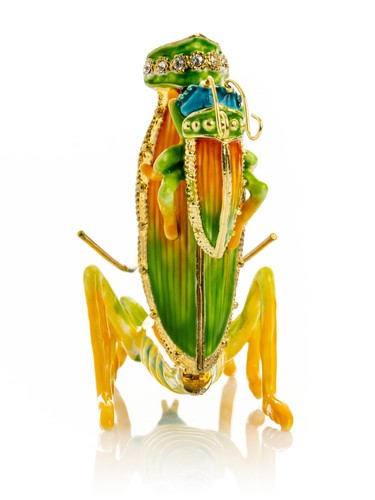Keren Kopal Hand made Cricket Trinket box Decorated with Austrian Crystals - Picture 9 of 24