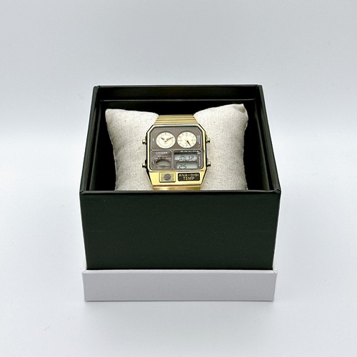 Citizen Ana-digi Temp JG2103-72X Gold Analog Digital Watch Reprint Japan Retro - Picture 15 of 22