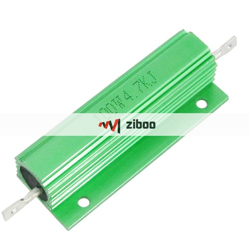 2Pcs Power Rating 4.7KOhm 100W Aluminum Shell Wire Wound Resistors 8.2x2.3x1.6cm - Picture 3 of 4
