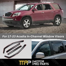 Fit GMC Acadia 17-23 In-Channel Window Visor Wind Sun Rain Shade Guard Deflector