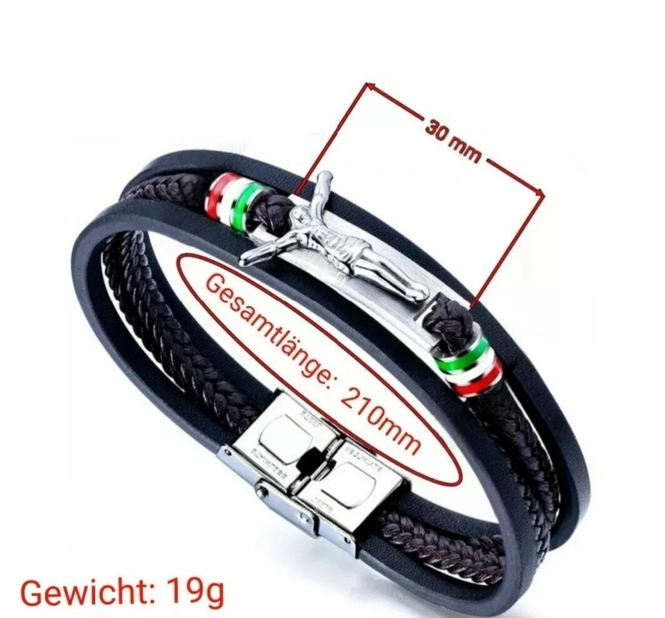 Armband Italien Flagge Italienische Fahne Modeschmuck Armschmuck Jesus Symbol  - Bild 2 von 2