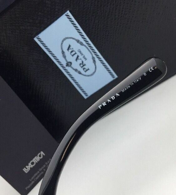 New PRADA Sunglasses SPR 13S 1AB-0A7 54-25 Black & Silver Frame w