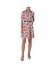 NWT $1290 Akris Punto Hello Sunshine Floral Belted Denim Shirtdress