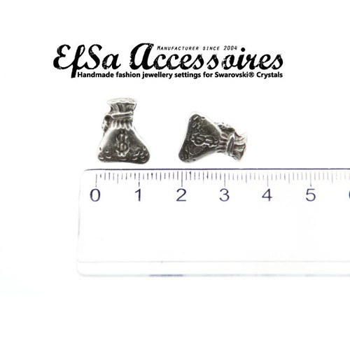 10 Geldsack Nieten Silber Metall DIY Schmuck basteln, Schmuck Zubehör - Picture 3 of 10