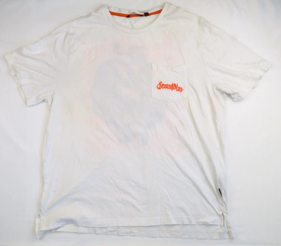 Camiseta De Colección Sean John Tiger Blanca Naranja 2XL Bolsillo Gráfico RARA Hechizo Foto 4 de 4