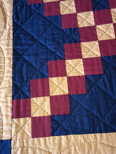 Amish Quilt 53" x 53" 100% Cotton Irish Double Chain pattern + pillow 14"x 14" - Picture 3 of 13