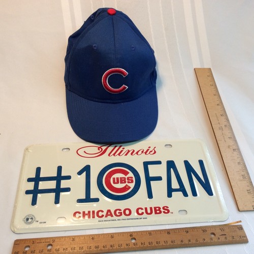  MLB OFFICIAL CHICAGO CUBS LICENSE PLATE #1 FAN AND BASEBALL HAT SIZE ADJUSTABLE - Picture 16 of 24