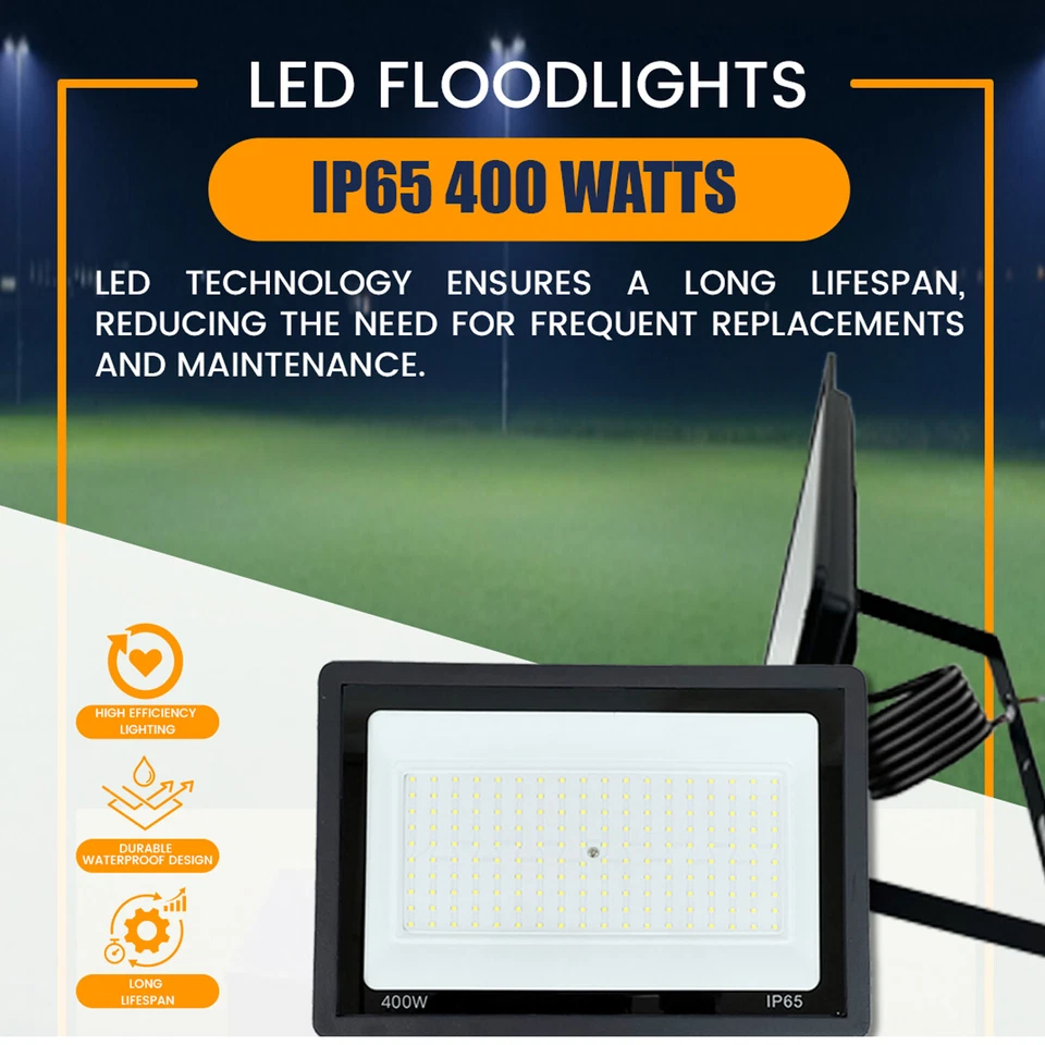 Powerful LED Floodlight 200W 300W 400W Outside Outdoor Garden Security Light - Image 3 of 4