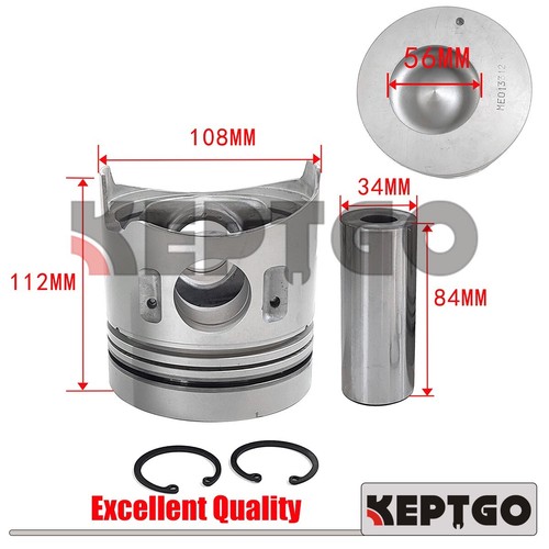 4D33 4D33T STD Overhaul Rebuild Kit For Mitsubishi Piston ME013312 56MM liner - Foto 2 di 13