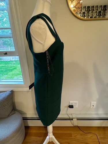 NEW NWT Iconic Herve Leger Dark Green Bandage Dress SIZE L MSRP $690 - Picture 7 of 8