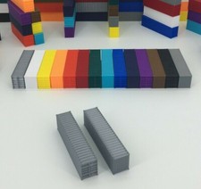 NEW 2 40' Shipping Containers - N Scale 1:160 - SILVER - ALL COLORS AVAILABLE