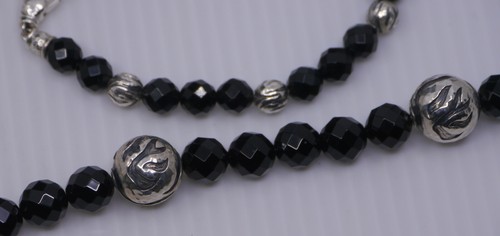 L - JAI BY JOHN HARDY STERLING SILVER & BLACK ONYX BEAD NECKLACE & BRACELET SET - Picture 3 of 6
