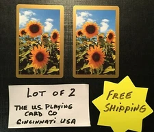 Swap Cards Sunflowers Congress Cel U Tone Finish Gold Borders lot of 2 Free Ship