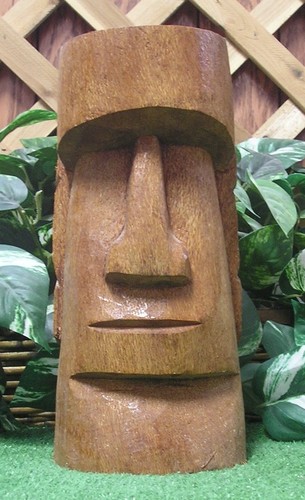 3563 Madera Isla de Pascua Cabeza Rapi Nui Látex Fibra de Vidrio Producción Molde Hormigón - Imagen 1 de 4