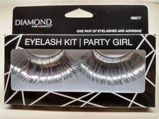 Eyelashes Metallic Silver Adhesive Included Eye Lash Costume Wear Halloween