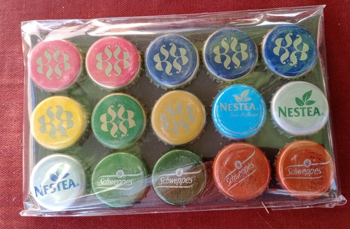 Spain. Lot of 15  Bottle Top Crown Caps Used Lager .      XG8 - Picture 1 of 2