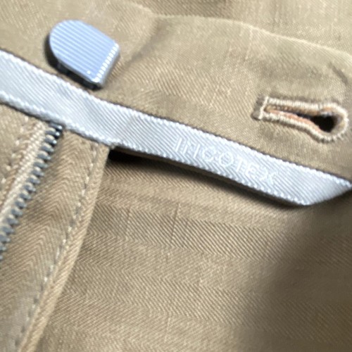Incotex slowear brand slim fit pattern 30 size 54 pants wool linen camel tan - 第 7/13 張圖片