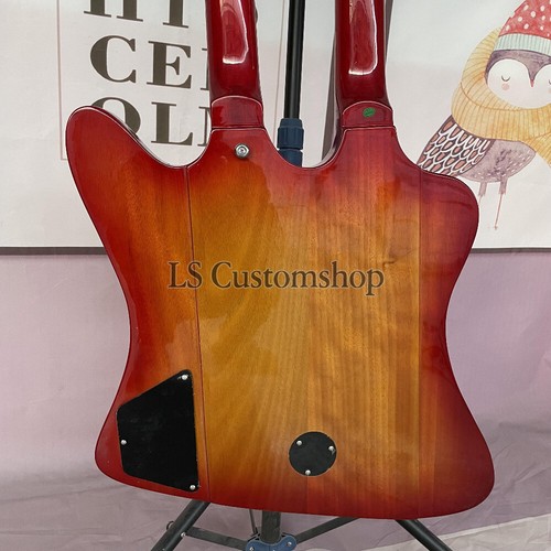 Hot Sale Cherry Sunburst Double Neck Firebird Electric Guitar 12+6 String Solid - Picture 6 of 7