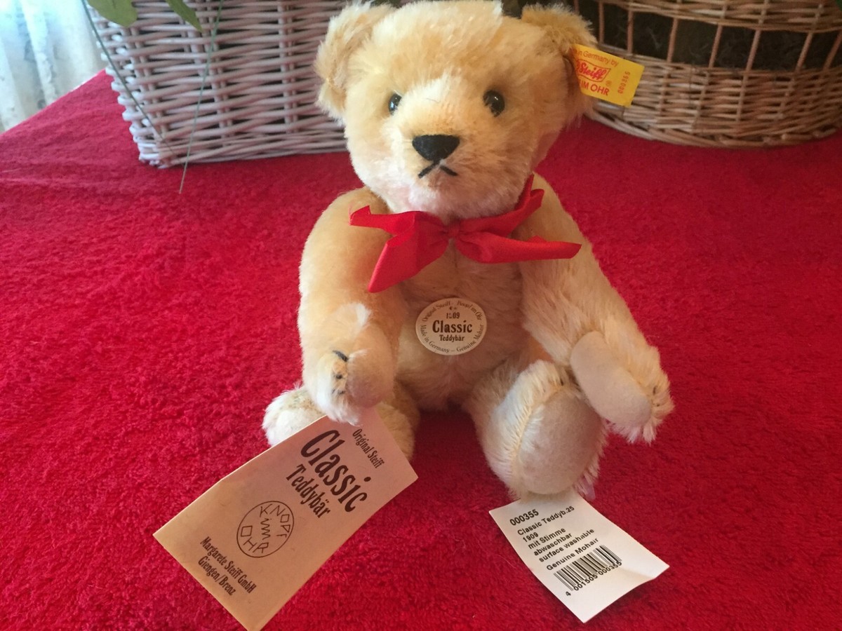 STEIFF Classic Teddy 1909, #000355, Jointed, 10”, Squeaker STEIFF Classic Teddy 1909, #000355, Jointed, 10”, Squeaker