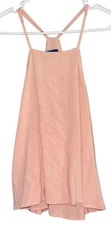 Shorebrand Cropped Cami Top Split Back Drape M Pink Mesh Criss Cross Strap $98