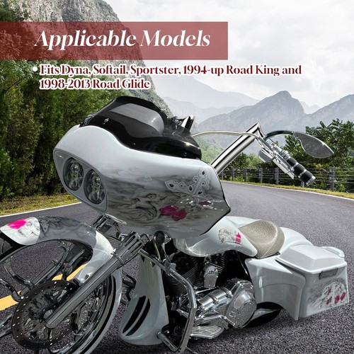 1.5" Fat 12" Handlebar Ape Hanger 1" Clamp Bar for Harley Dyna Softail Sportster - Picture 2 of 7