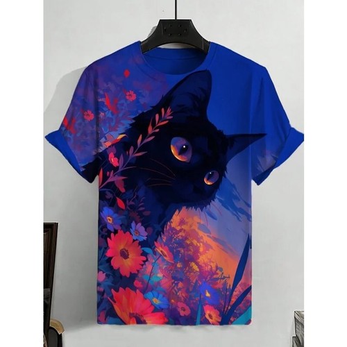 3D Funny Cat Shirt Unique Design Retro Round neck oversized Jersey - Picture 14 of 33