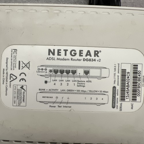netgear adsl modem router dg834v2 - Afbeelding 4 van 5