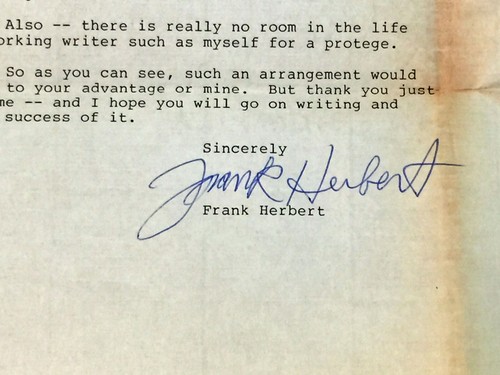 FRANK HERBERT Typed Letter SIGNED (TLS) 1981 science fiction ephemera DUNE wOw!! - Picture 3 of 9