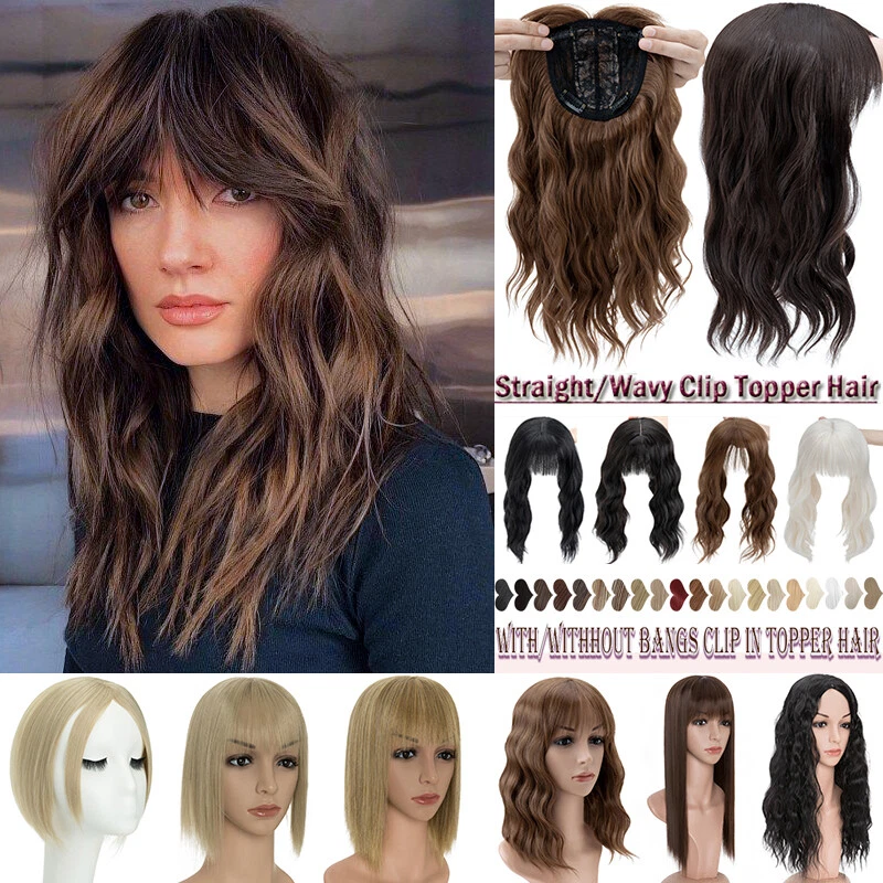 Topper de cabello Remy 100 % real como humano clip de toupee en peluca natural flequillo superior Foto 2 de 4