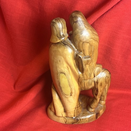 Wood Mary Joseph Baby Jesus Holy Family Hand Carved Olive Wood Donkey Hand Made - Picture 4 of 6