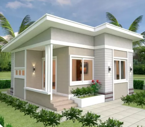Small Home Plan 7x7 Meter 24x24 Feet 2 Bedrooms Shed Roof (A4 Hard Copy)