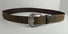 Nocona Belt Co. Men's Brown Leather Diamond Southwestern Western Belt 40